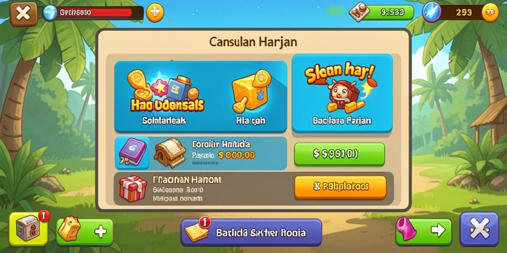Tangkapan layar saat pemain memenangkan hadiah.